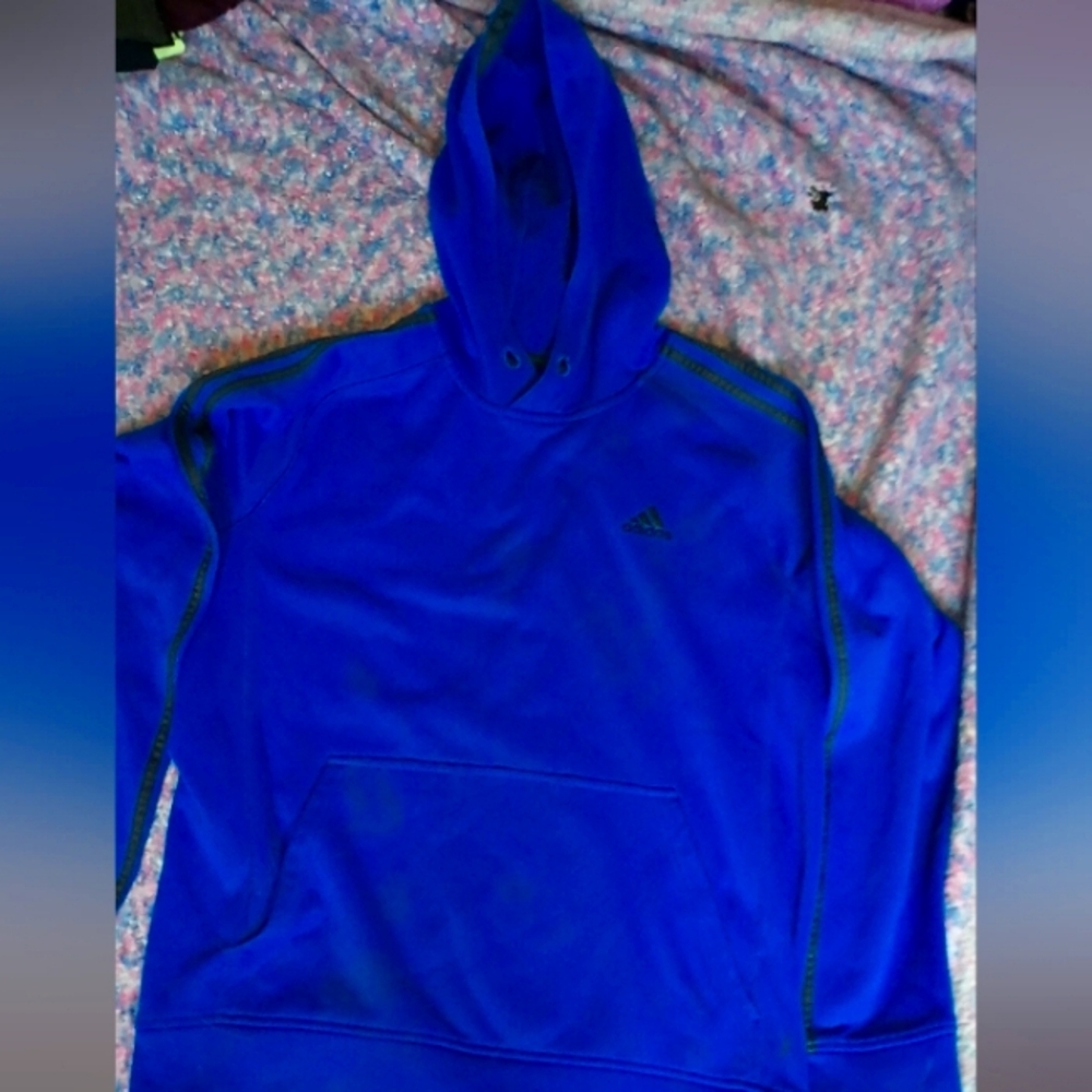 Medium men's dark blue Adidas hoodie